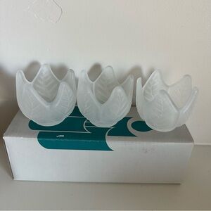 PartyLite Frosted Lotus Blossom Votive Holders - Set of 3